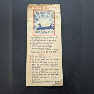 Rare 1943 WWII Book Week Bookmark | Emily Dickinson Poetry | Vintage Ephemera